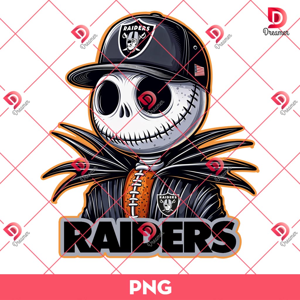 Jack Skellington Raiders NFL PNG, Nightmare Before Christmas Las Vegas Raiders Football PNG