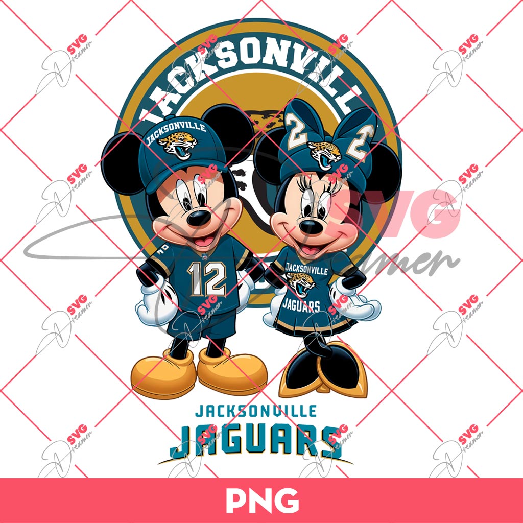 Jacksonville Jaguars NFL Mickey And Minnie PNG, Disney Football PNG