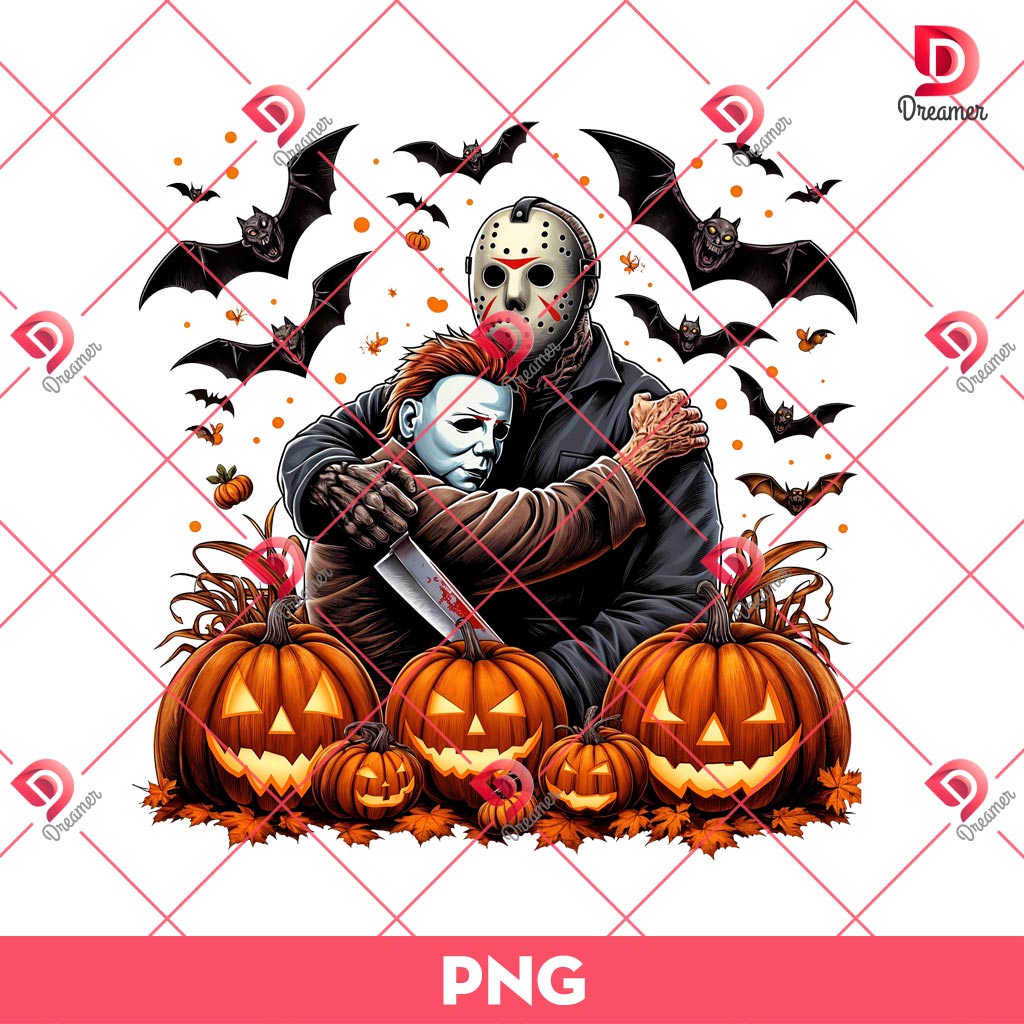 Jason Voorhees And Michael Myers Best Friends PNG, Horror Characters Halloween PNG