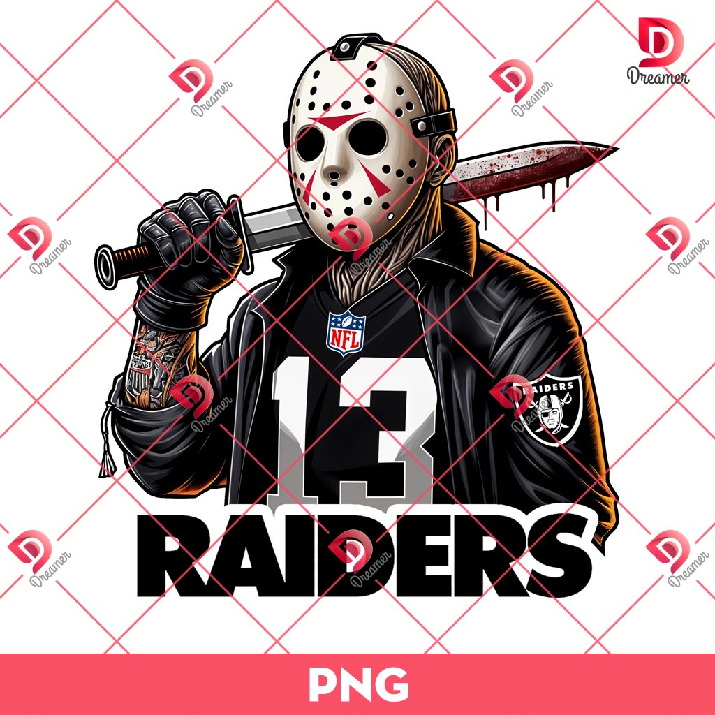 Jason Voorhees Raiders NFL PNG, Horror Character Las Vegas Raider Football PNG