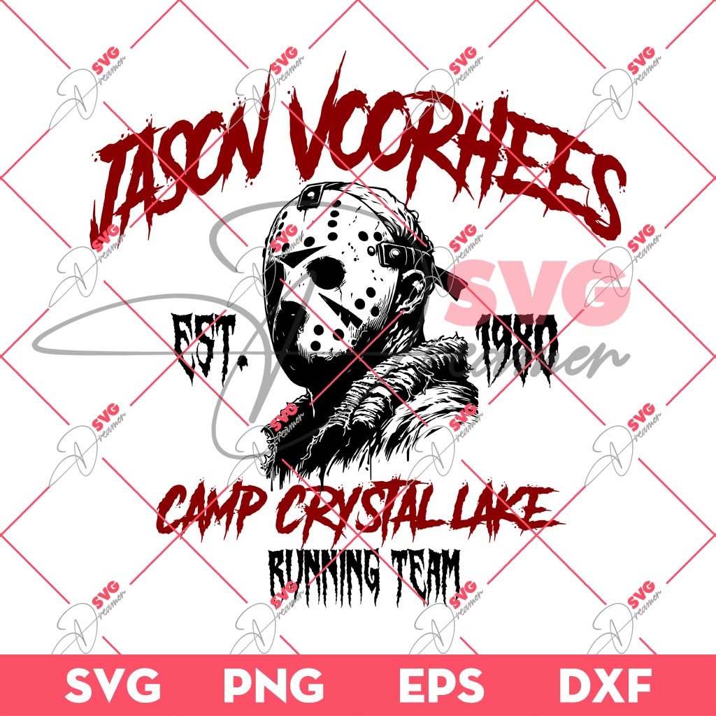 Jason Voorhees SVG, Jason Voorhees Camp Crystal Lake SVG, Horror Character Halloween SVG PNG