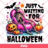 Just Waiting For Halloween Skeleton Summer PNG, Skeleton Summer PNG, Halloween Skeleton PNG
