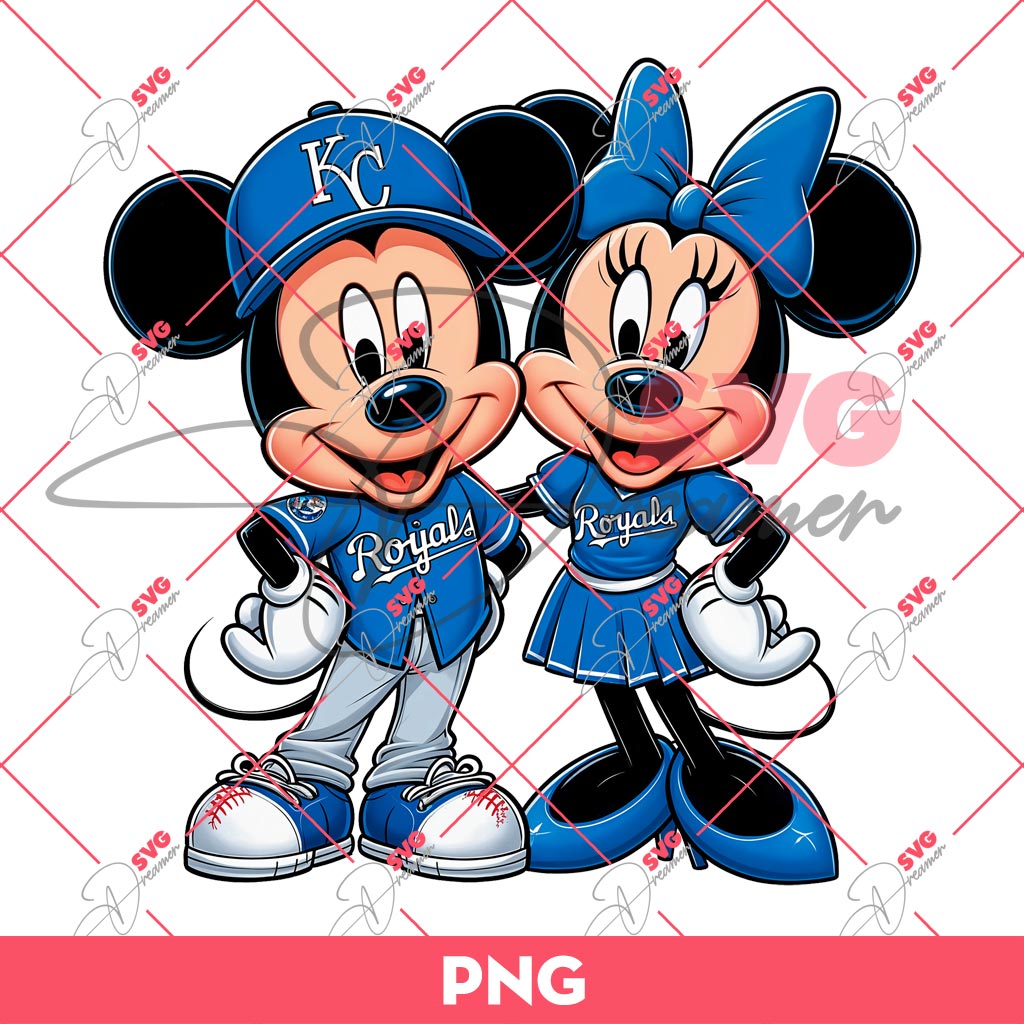 Kansas City Royals Mickey Minnie PNG, Disney Mickey And Minnie Mouse MLB Baseball PNG
