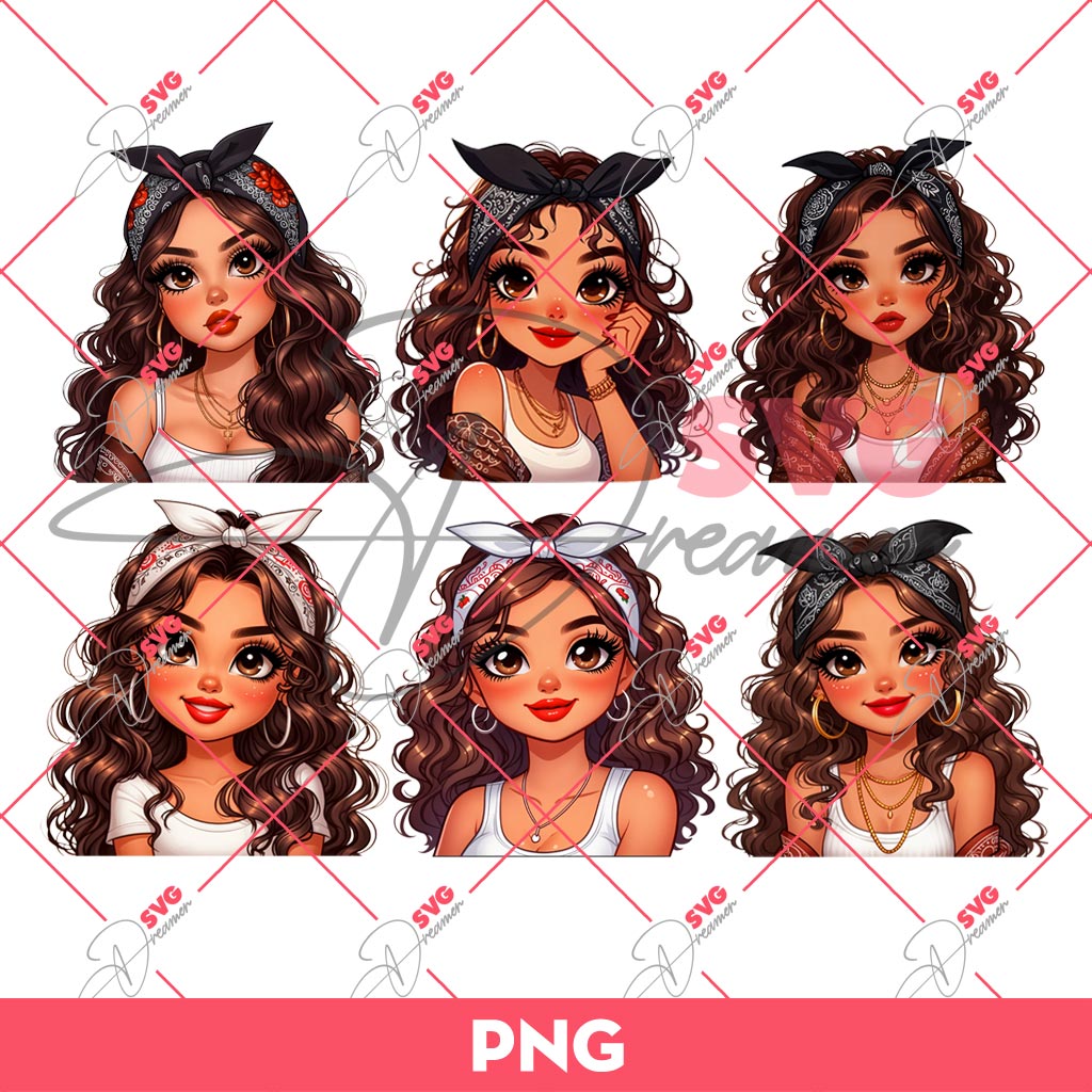 Latina Girl PNG Designed by SVG Dreamer, Cute Chicana Girl PNG, Chicana Mom PNG