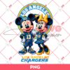 Los Angeles Chargers NFL Mickey And Minnie PNG, Disney Football PNG