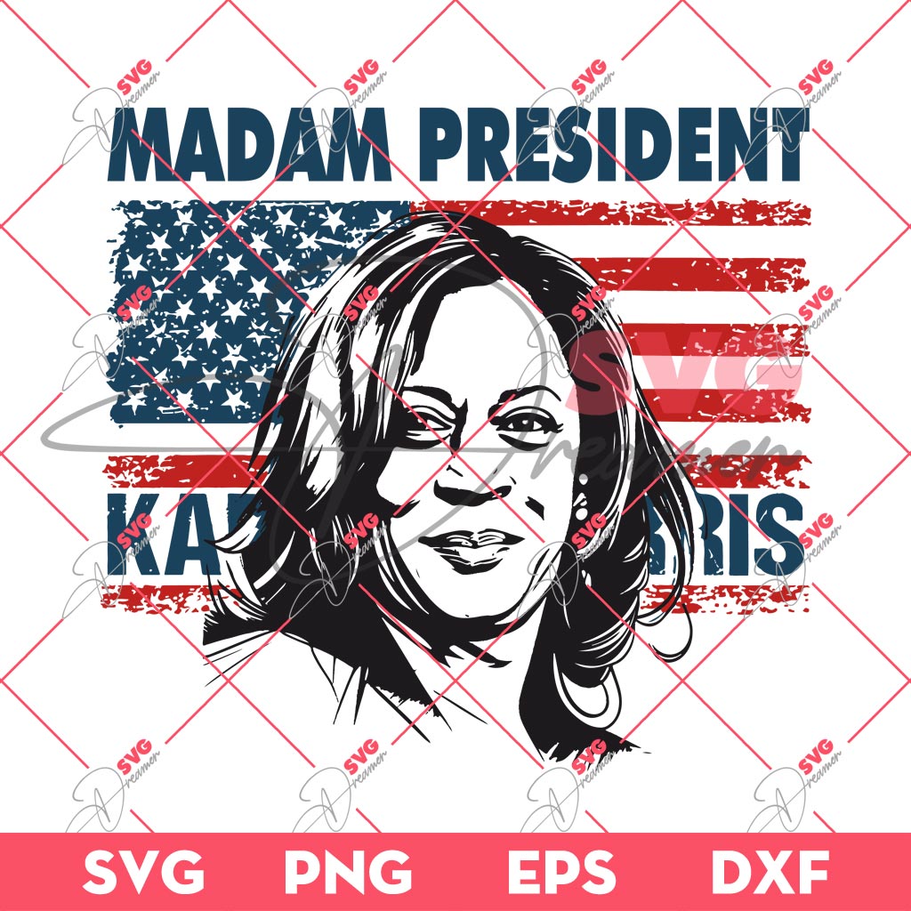 Madam President Kamala Harris SVG PNG, Kamala Harris 2024 SVG PNG, Election 2024 SVG PNG