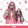 Mama And Daughter Ghostface Scream PNG, Mama Coffee Halloween PNG, Horror Ghostface Nike Outfits PNG