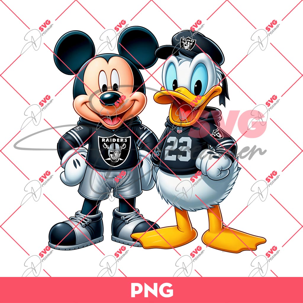 Mickey And Donald Raiders PNG, Las Vegas Raiders NFL Football PNG