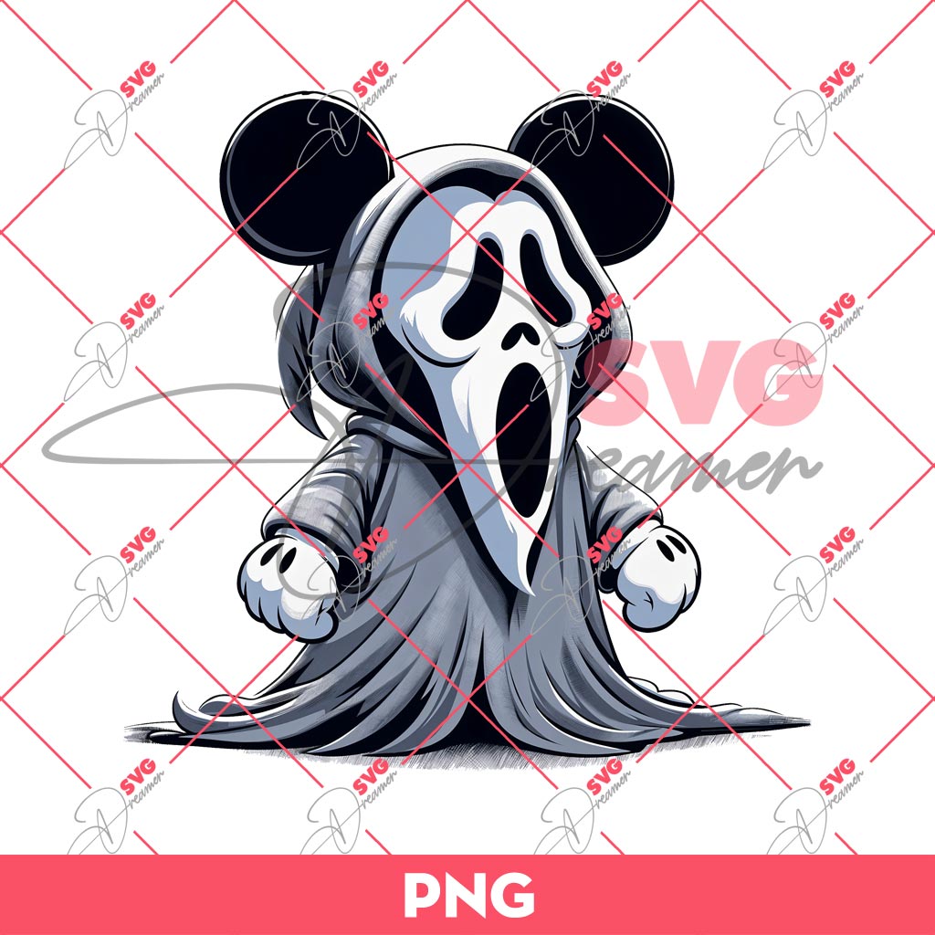 Mickey Mouse Ghostface Scream PNG, Disney Halloween PNG