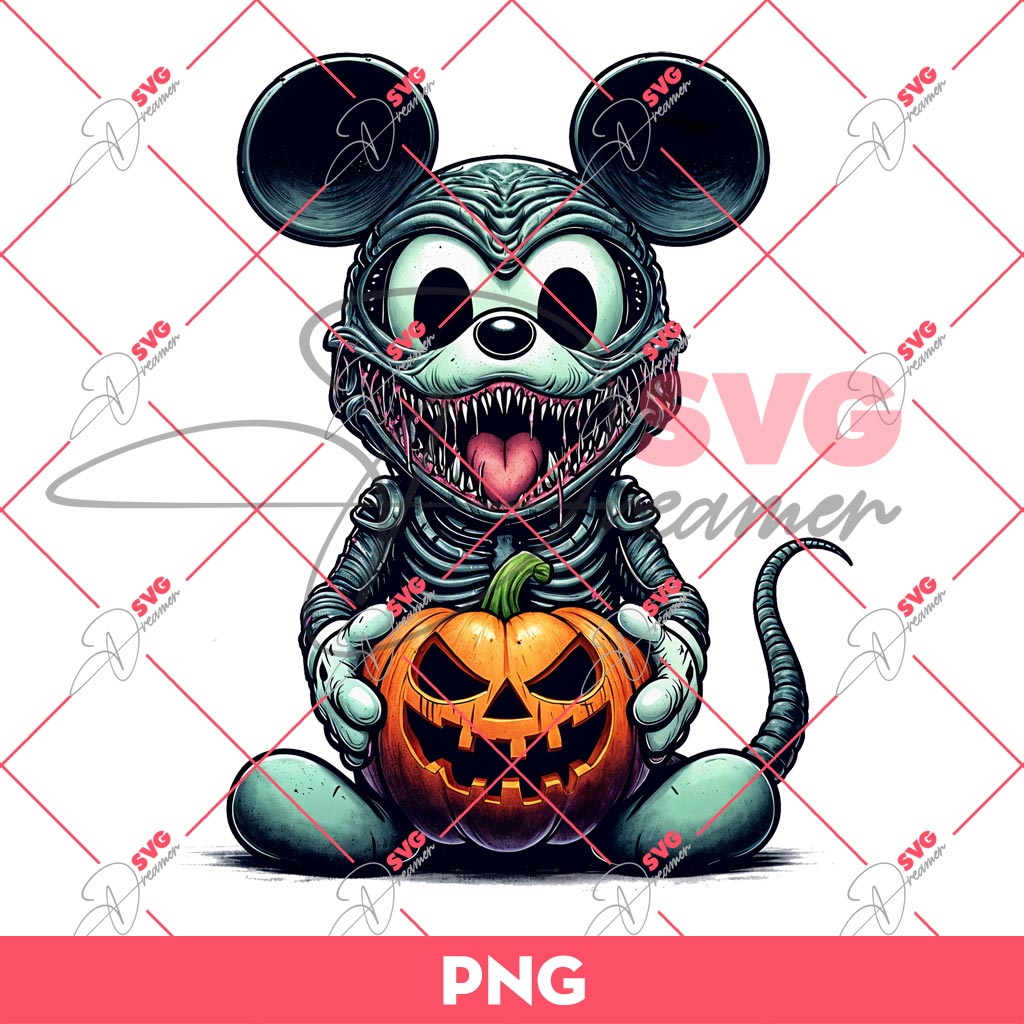 Mickey Mouse Horror Alien PNG, Disney Halloween PNG, Mickey Horror Character PNG