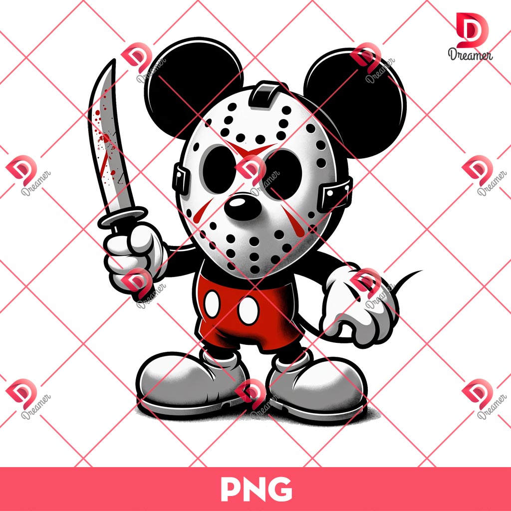 Mickey Mouse Jason Voorhees PNG, Disney Mickey Halloween PNG, Horror Character Halloween PNG