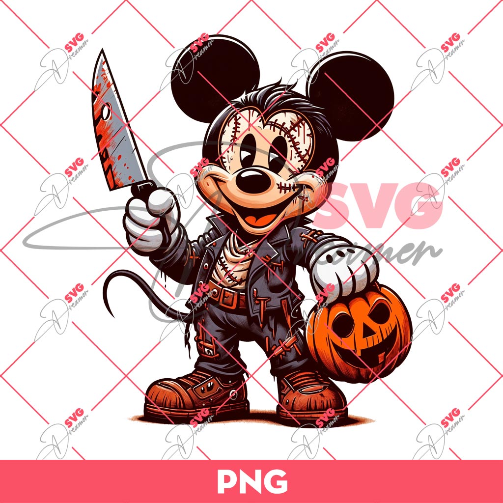 Mickey Mouse Leatherface PNG, Disney Halloween PNG, Horror Character PNG
