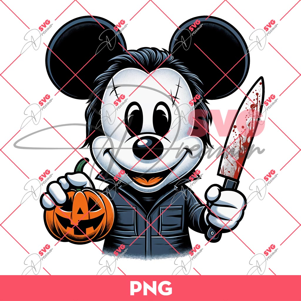 Mickey Mouse Michael Myers PNG, Disney Halloween PNG, Horror Character PNG