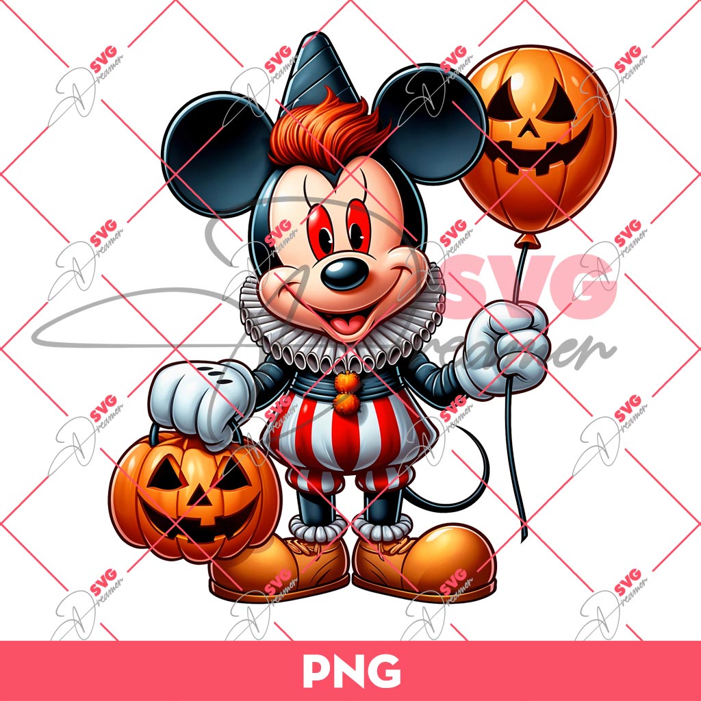Mickey Mouse Pennywise PNG, Disney Halloween PNG, Horror Character PNG