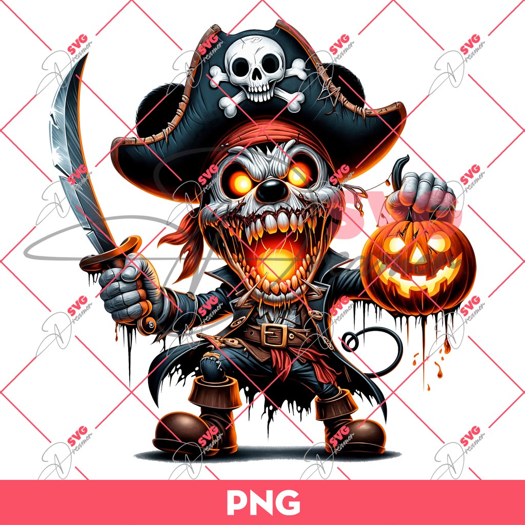 Mickey Mouse Pirate PNG, Disney Halloween PNG, Mickey Horror Character PNG