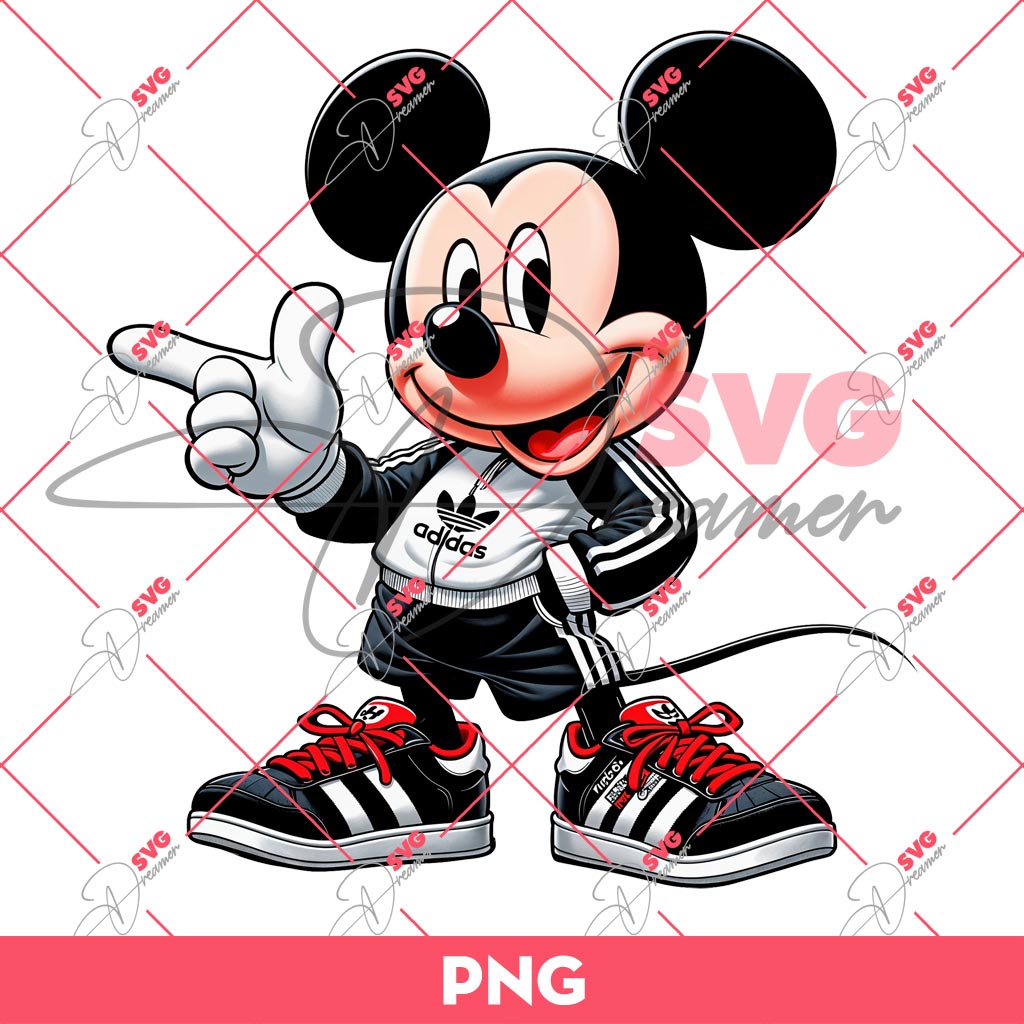 Mickey Mouse Wearing Adidas Outfits PNG