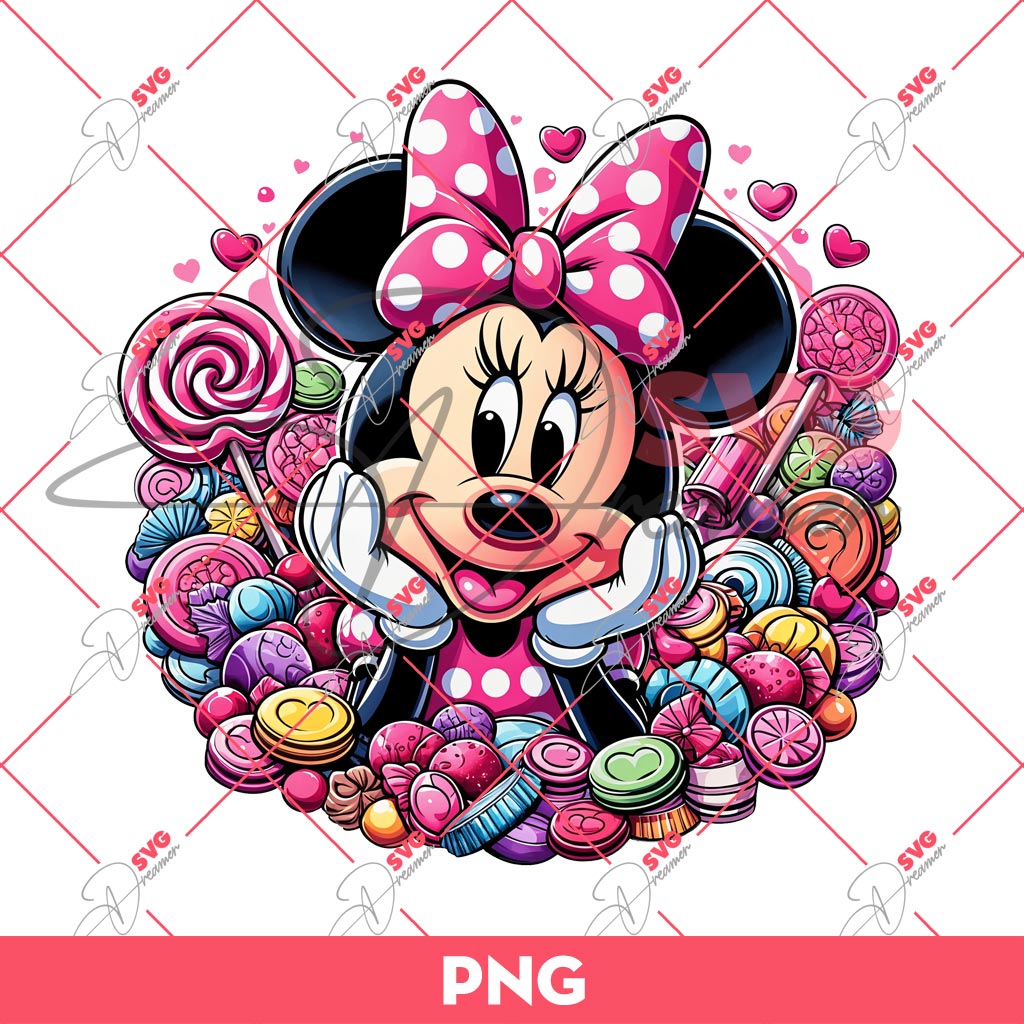 Minnie Mouse Candy PNG, Sweet Minnie Mouse PNG, Disney Minnie Valentine PNG