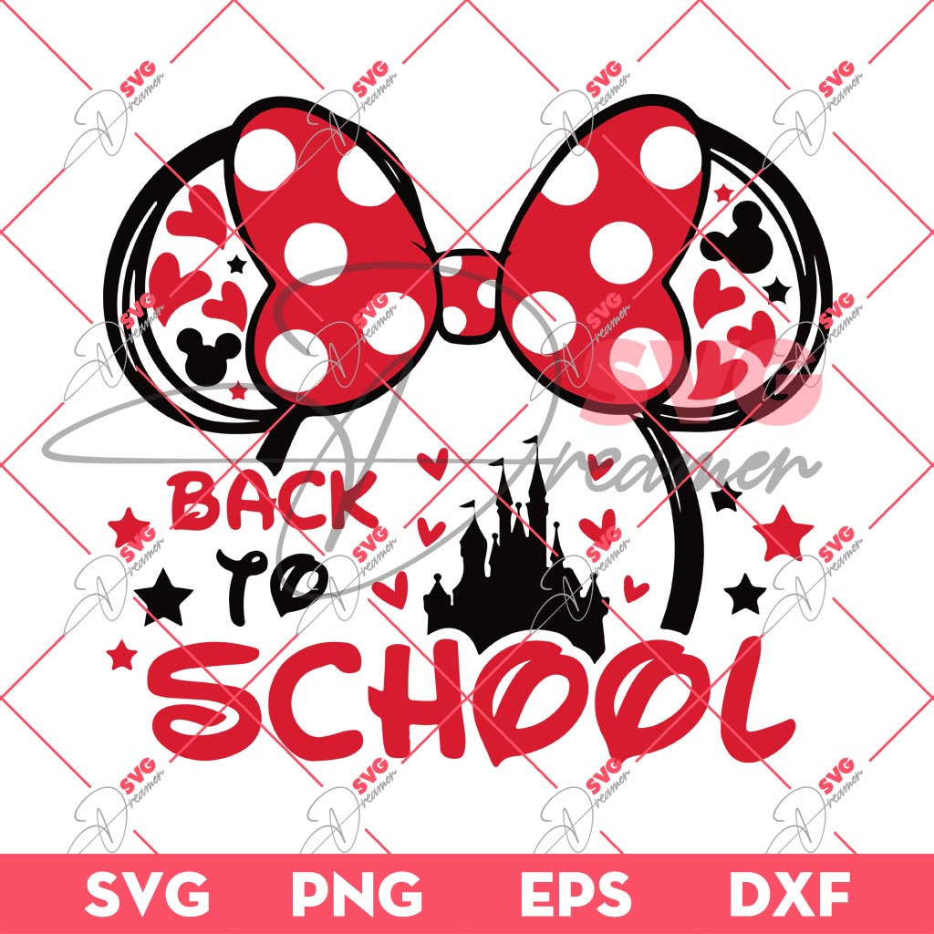 Minnie Mouse Ears Back To School SVG PNG, Disney Back To School SVG PNG