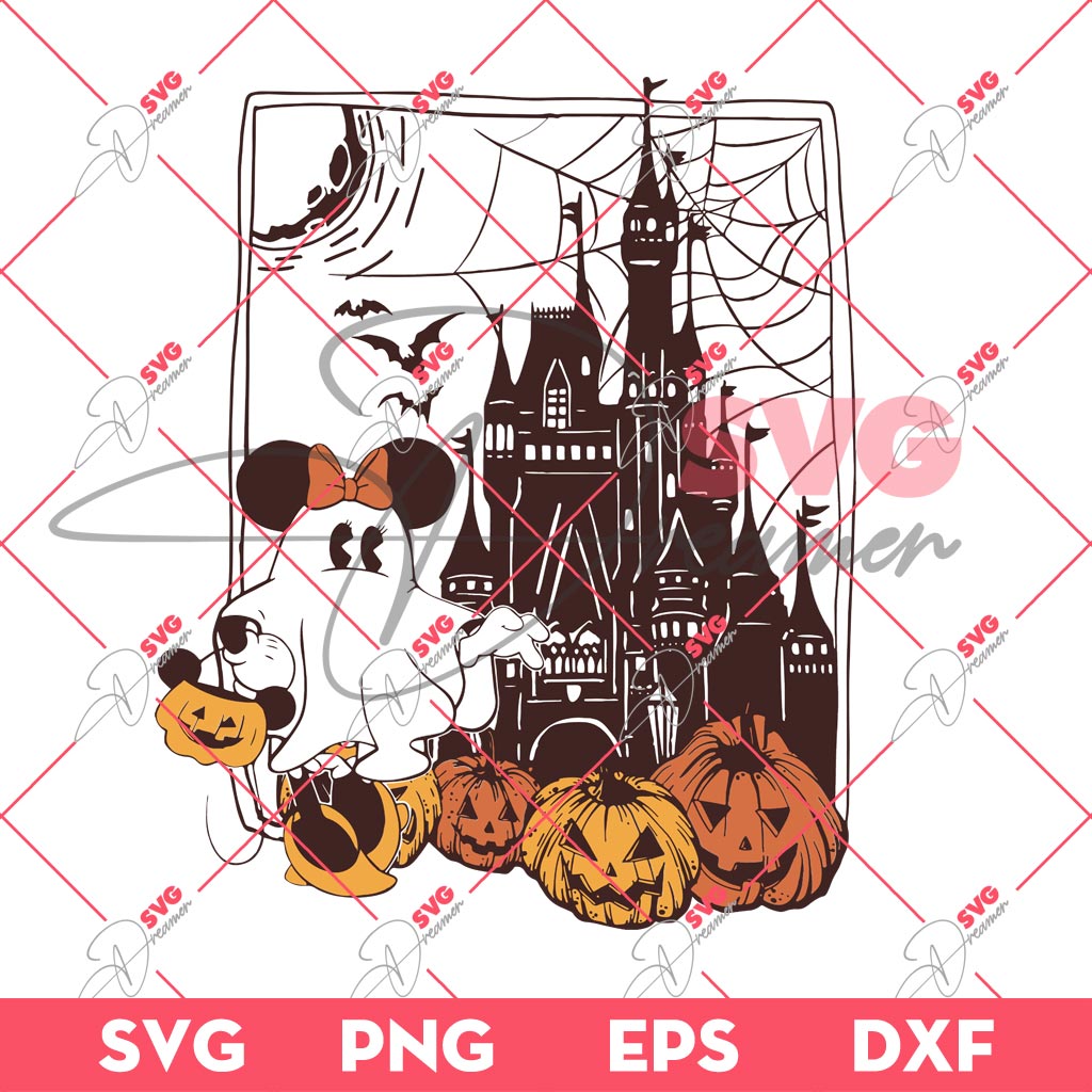 Minnie Mouse Ghost Magic Kingdom SVG PNG, Disney Halloween SVG PNG