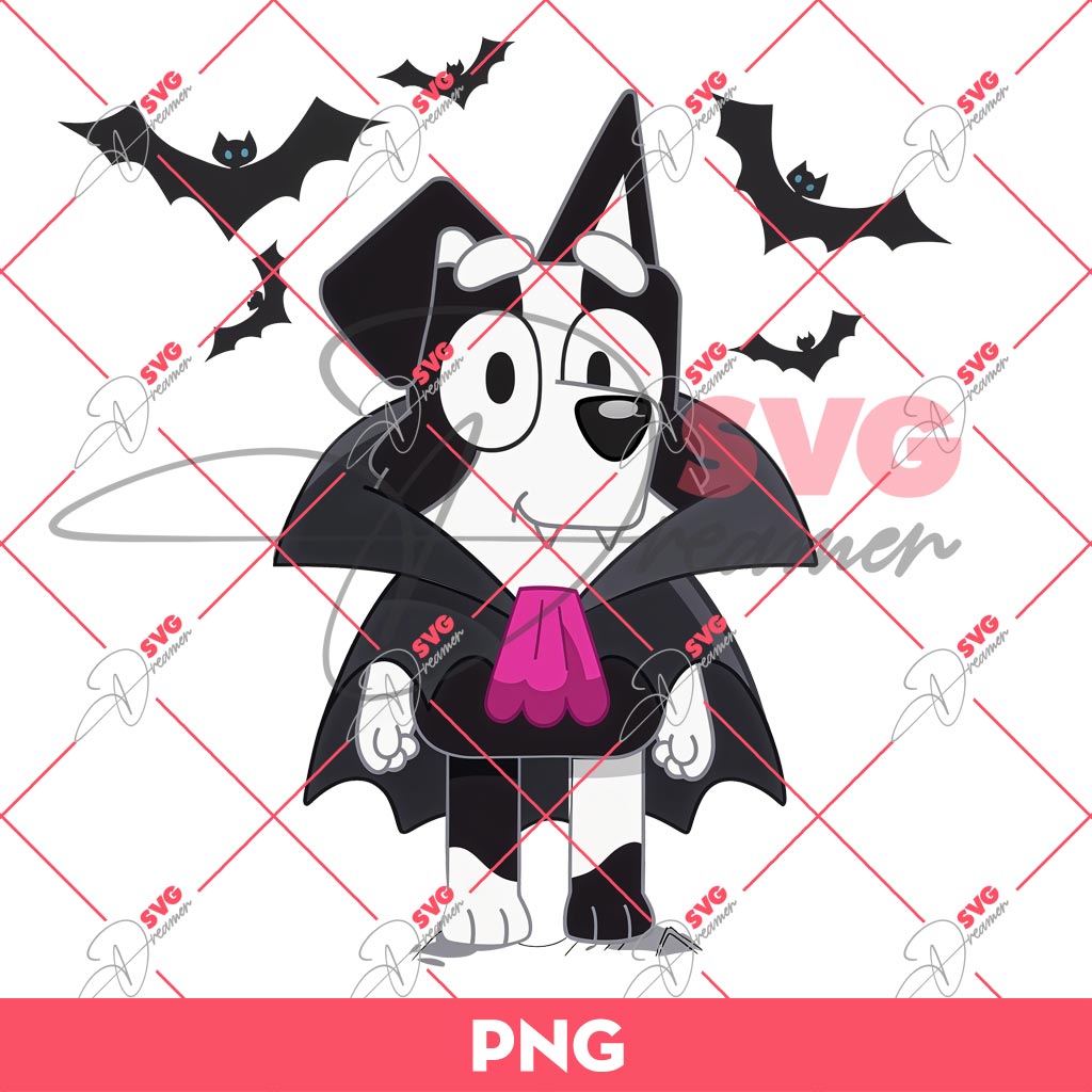 Muffin Vampire Halloween PNG, Bluey Character Halloween PNG