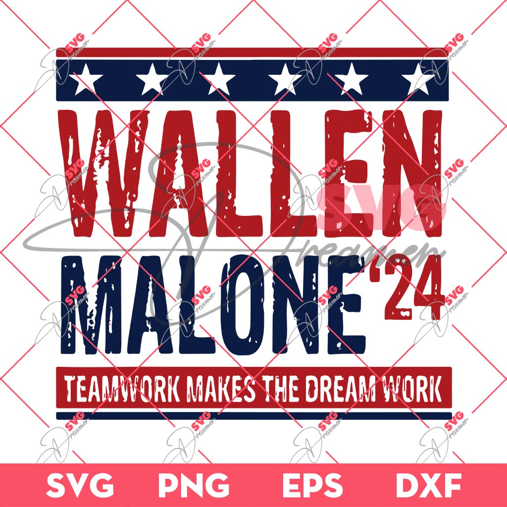 Music Wallen Malone 24 SVG PNG, Teamwork Makes The Dream Work PNG SVG