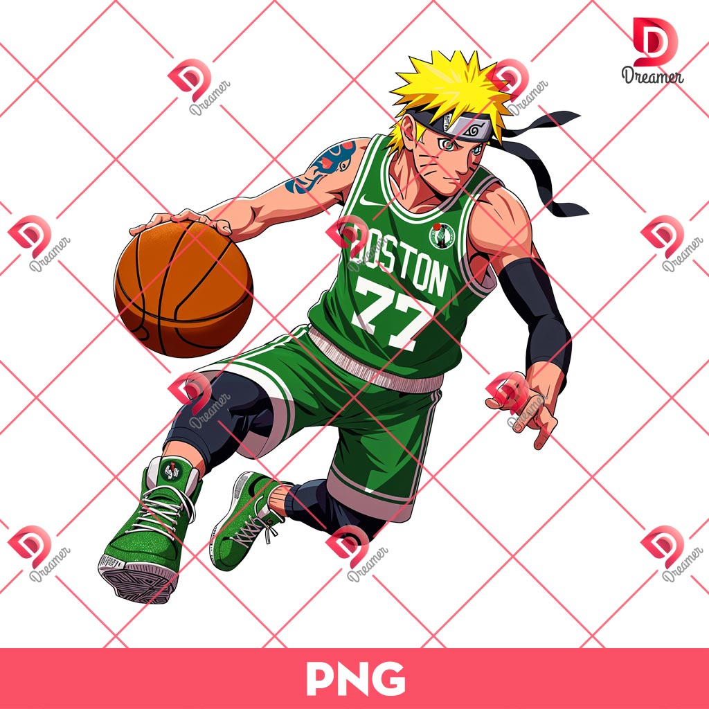 Naruto Boston Celtics Player PNG, Naruto NBA Basketball PNG