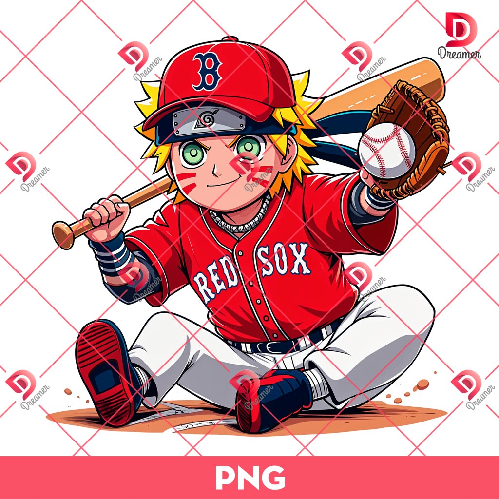 Naruto Boston Red Sox Player PNG, Naruto MLB Baseball PNG