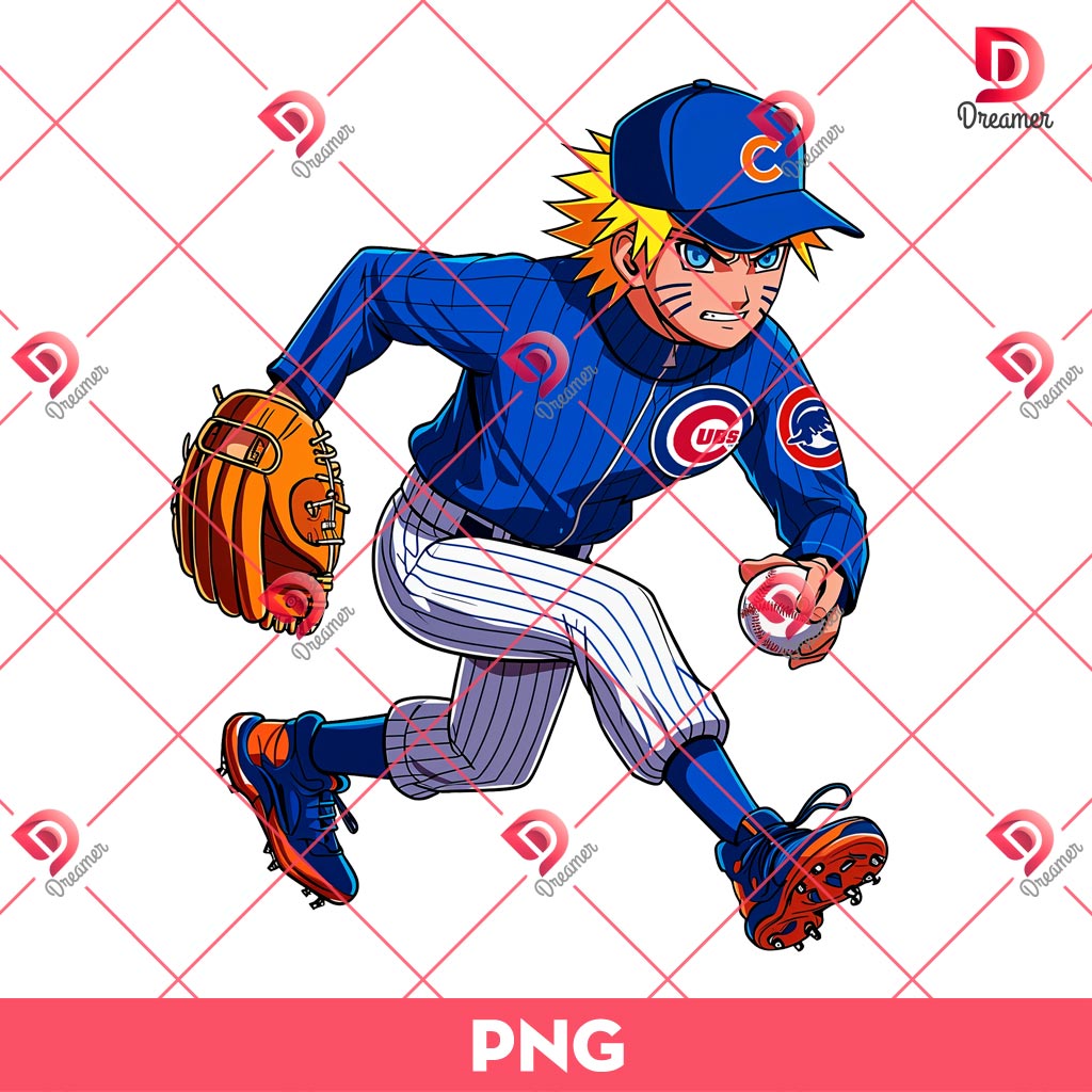 Naruto Chicago Cubs Player PNG, Naruto MLB Baseball PNG