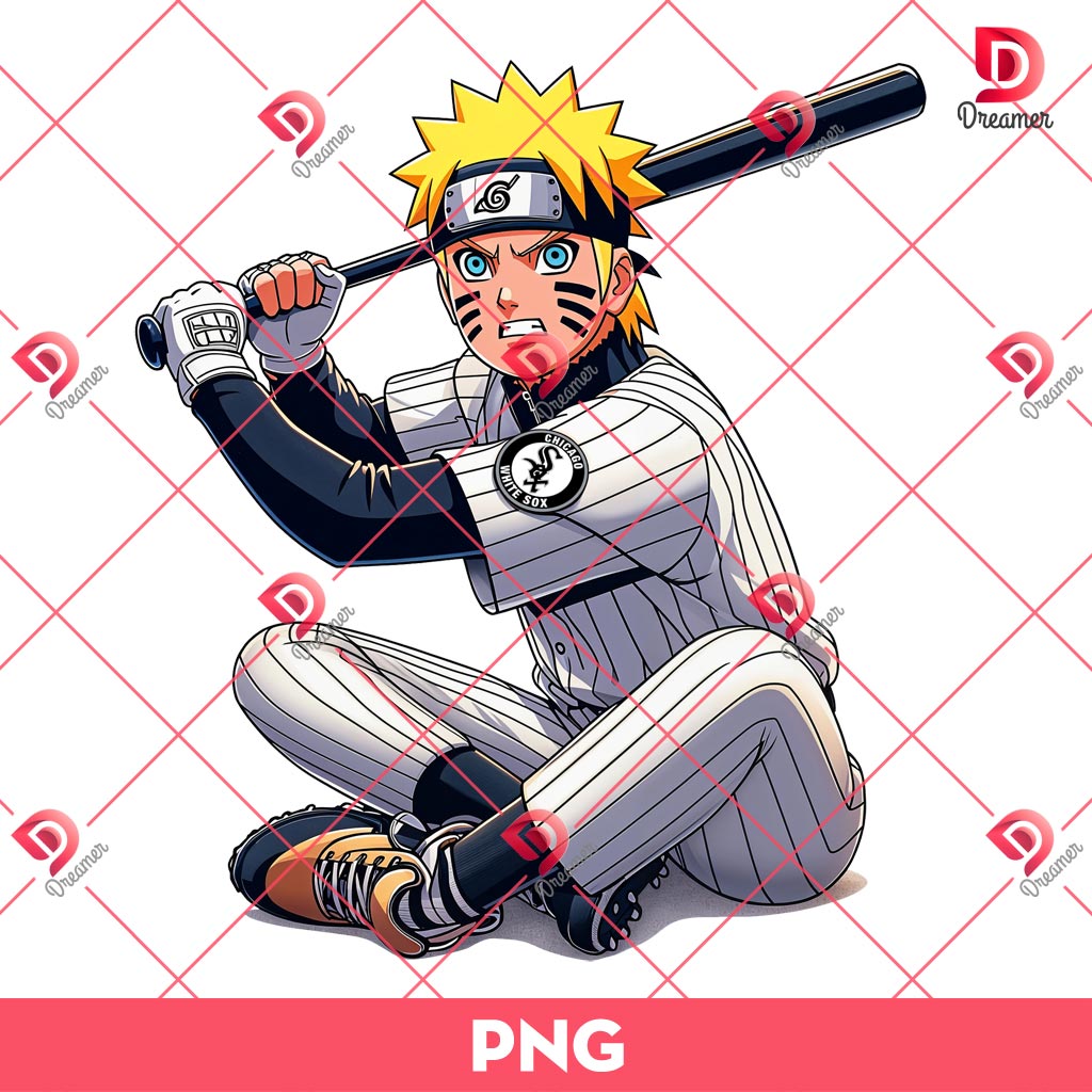 Naruto Chicago White Sox Player PNG, Naruto MLB Baseball PNG