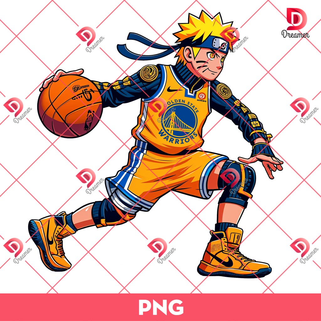Naruto Golden State Warriors Player PNG, Naruto NBA Basketball PNG