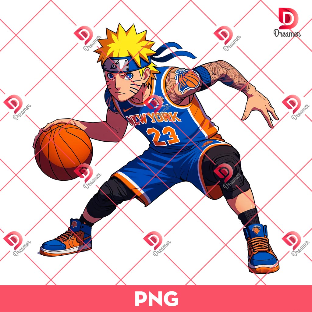 Naruto New York Knicks Player PNG, Naruto NBA Basketball PNG
