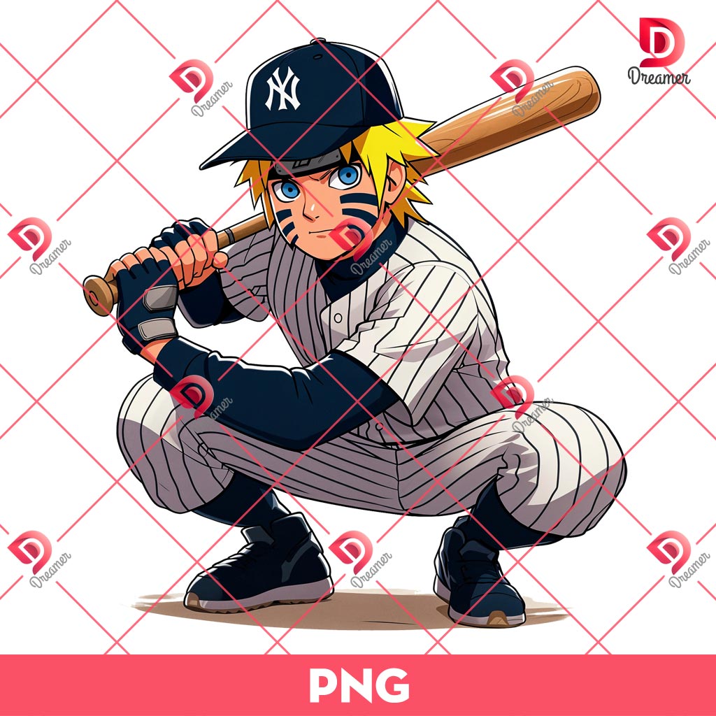 Naruto New York Yankees Player PNG, Naruto MLB Baseball PNG