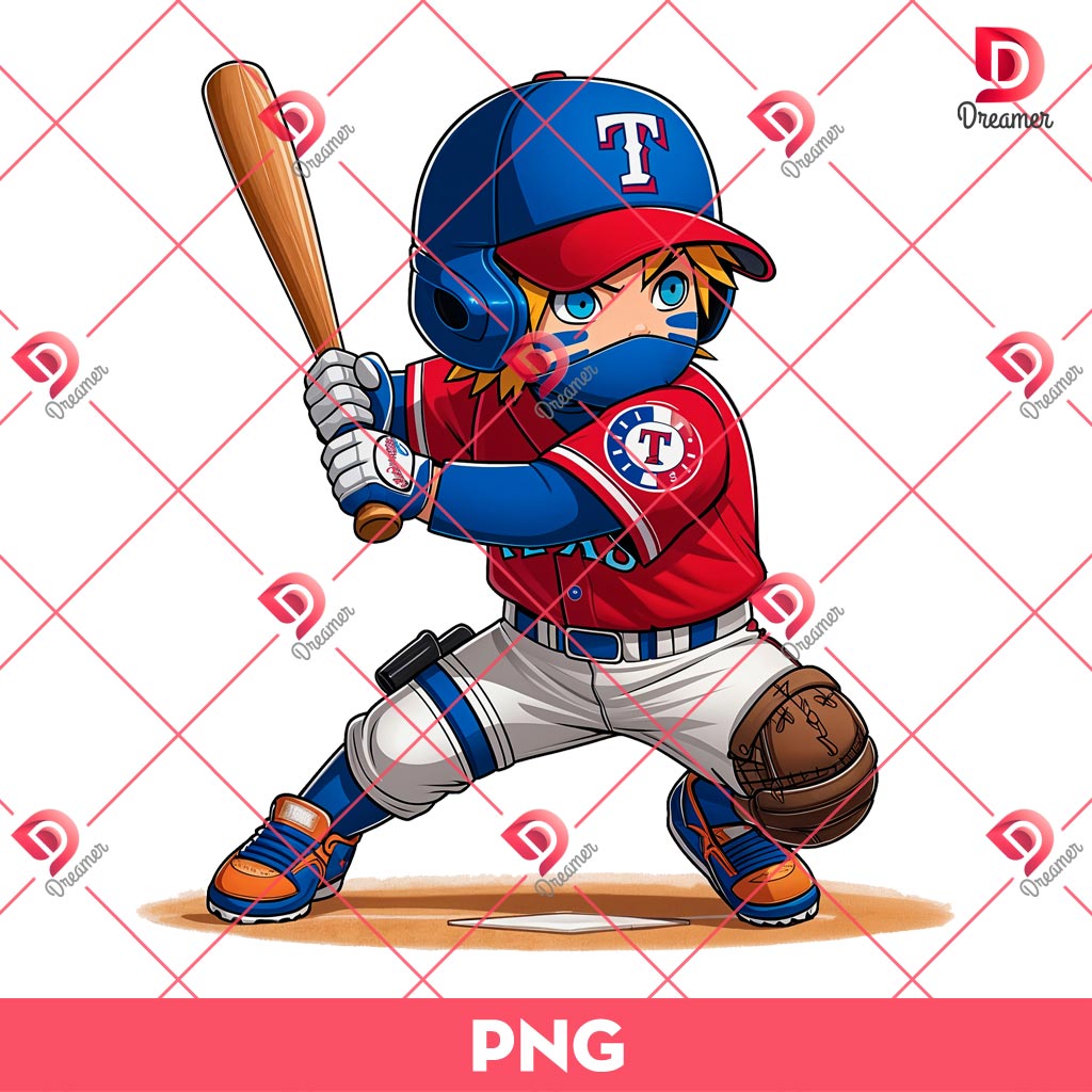 Naruto Texas Rangers Player PNG, Naruto MLB Baseball PNG