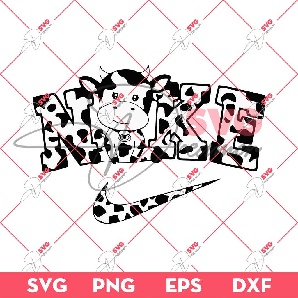 Nike Dairy Cow SVG PNG, Milk Cow Nike SVG PNG