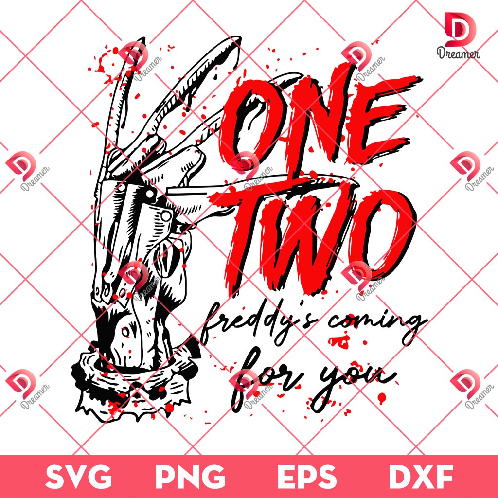One Two Freddy Coming For You SVG PNG, Horror Character Halloween SVG PNG, Freddy Krueger SVG PNG