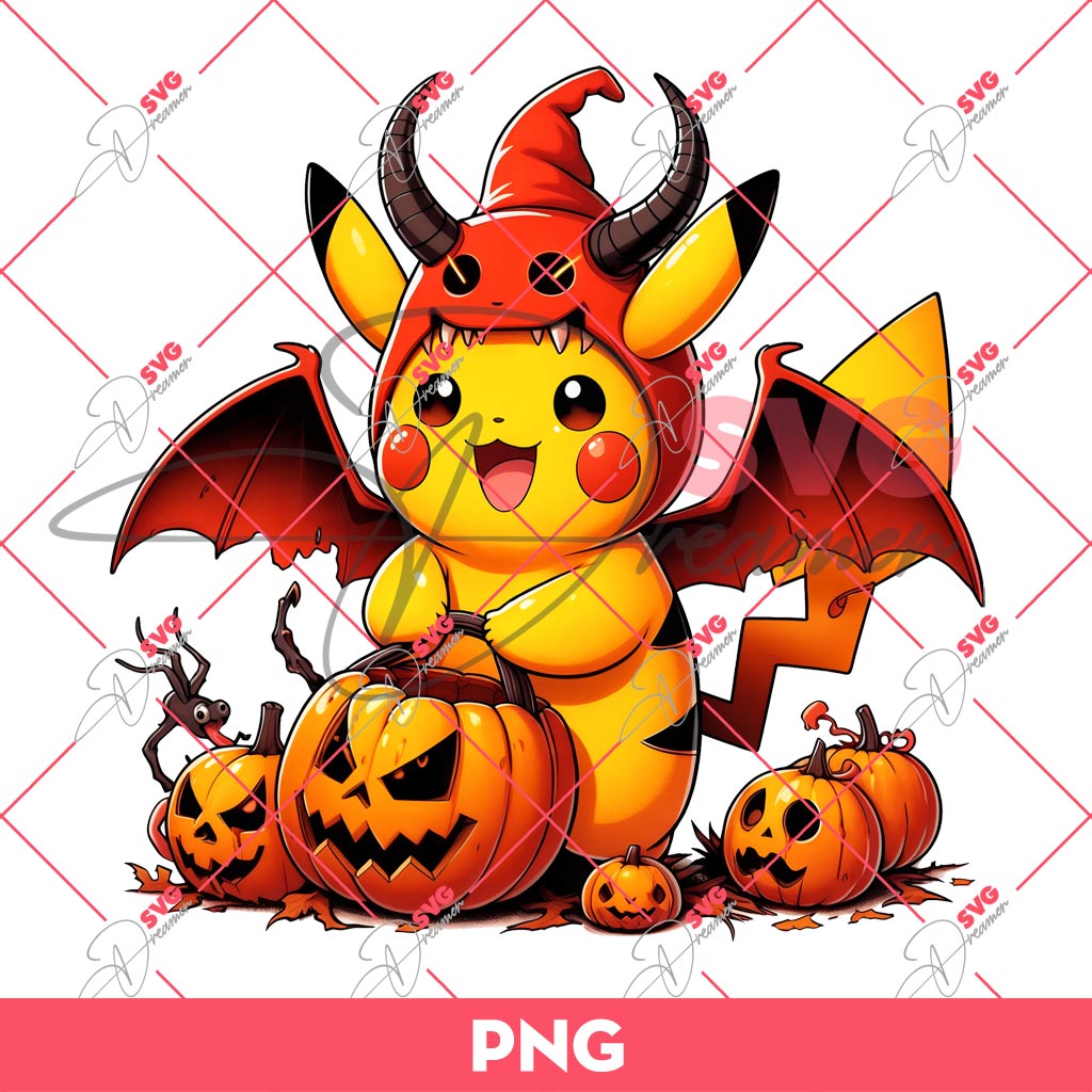 Pikachu Demon PNG, Pokemon Pikachu Halloween PNG
