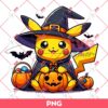 Pikachu Witch Halloween PNG, Pokemon Pikachu Halloween PNG