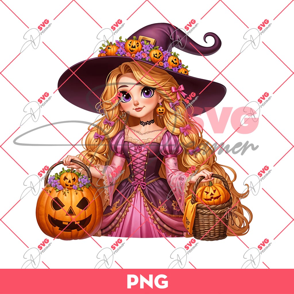 Rapunzel Witch Halloween PNG, Disney Princess Halloween PNG