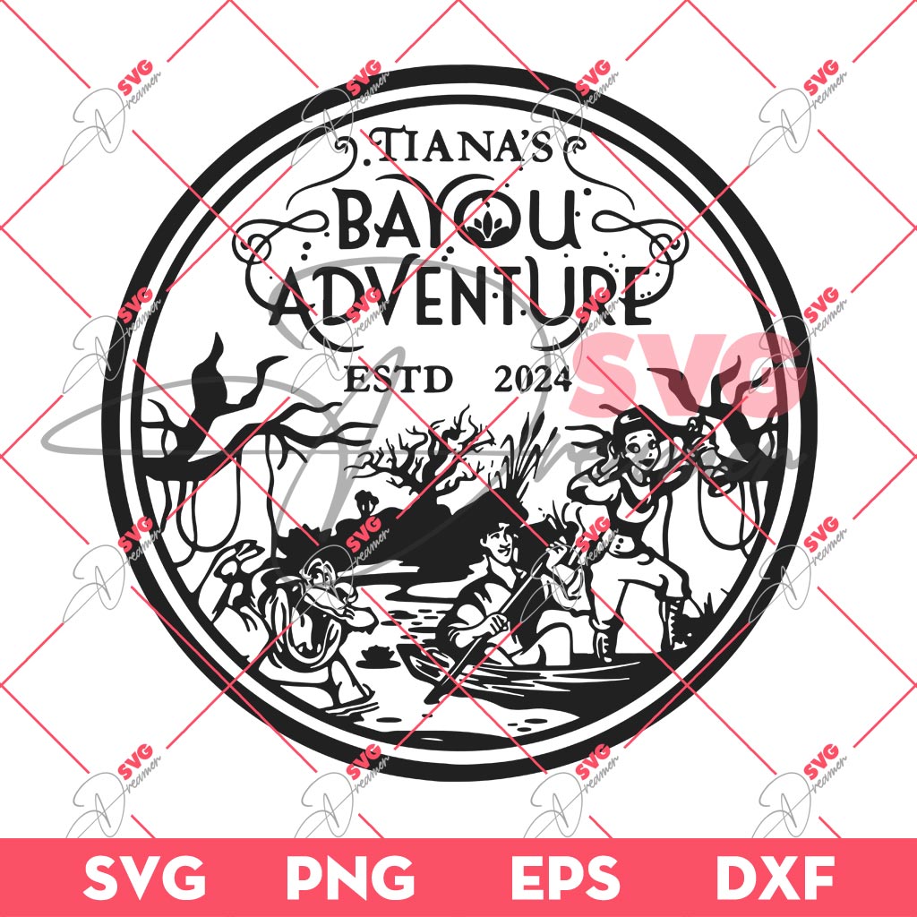 Retro Tianas Bayou Adventure 2024 SVG PNG, Magic Kingdom Disneyland SVG PNG, Disney Princess Tiana 2024 SVG