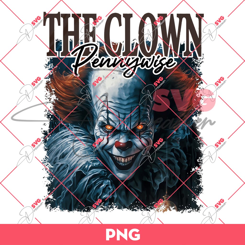 The Clown Pennywise Halloween PNG, Horror Characters Halloween PNG