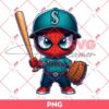 Seattle Mariners Spiderman PNG, Baby Spiderman MLB Baseball PNG