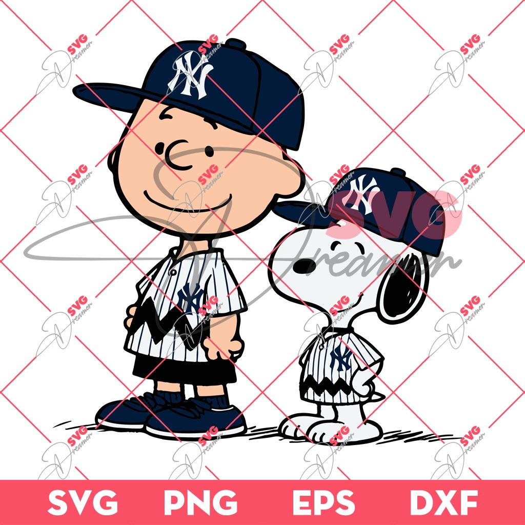 Snoopy And Charlie Brown New York Yankees SVG, NY Yankees Team SVG PNG