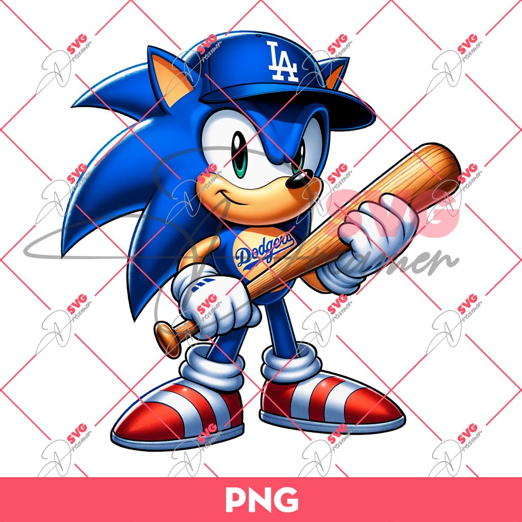 Sonic Los Angeles Dodgers PNG, Sonic Baseball PNG