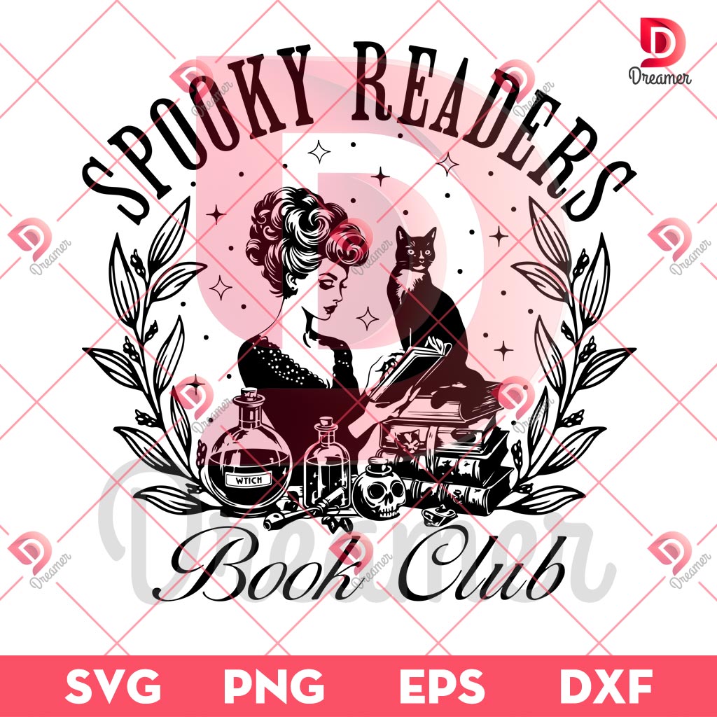 Spooky Readers Book Club SVG PNG, Retro Halloween SVG PNG