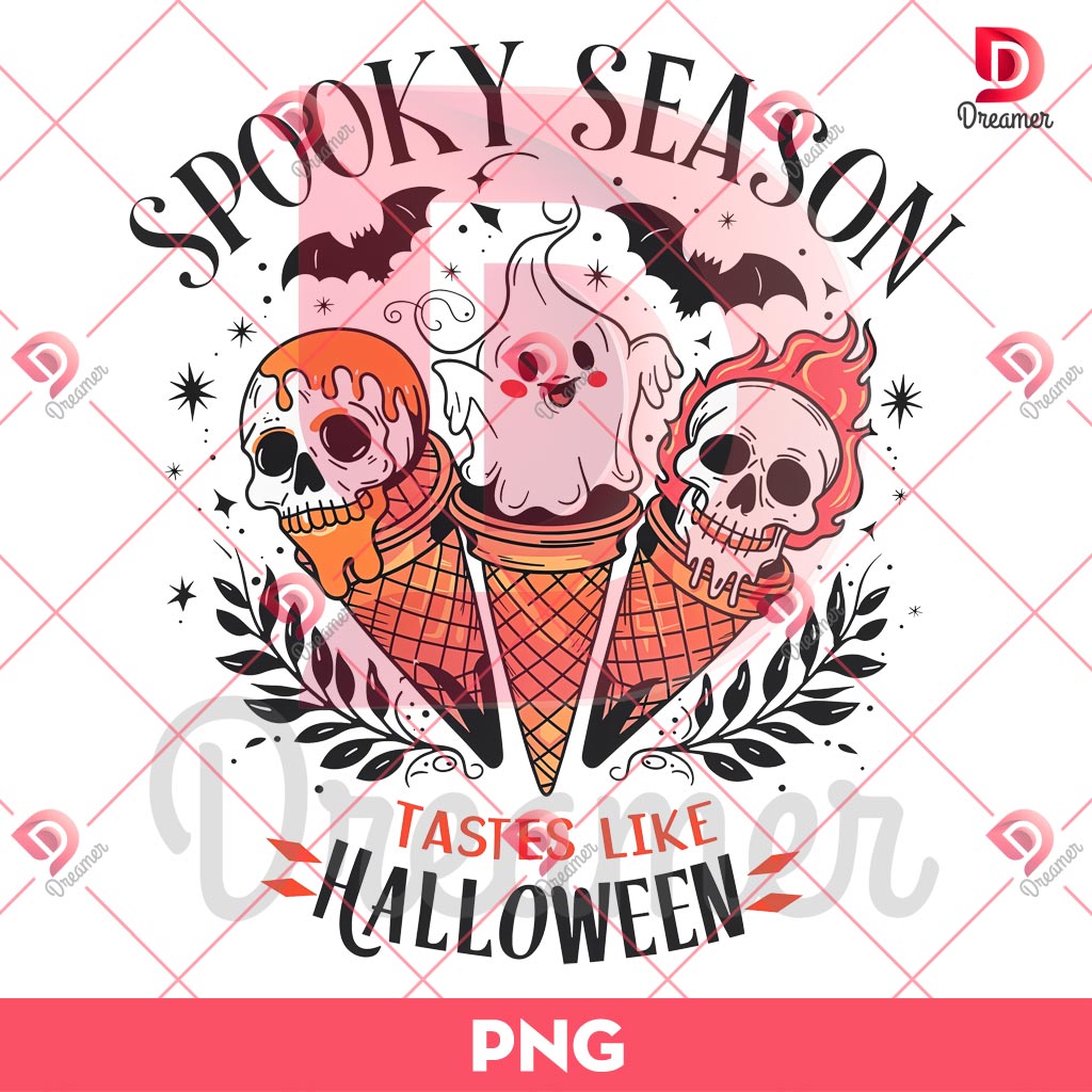 Spooky Season Tastes Like Halloween PNG, Ice Cream Spooky Season PNG