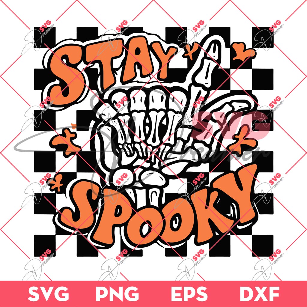 Stay Spooky Skeleton Hand SVG, Skeleton Halloween SVG, Spooky Vibes Halloween SVG PNG