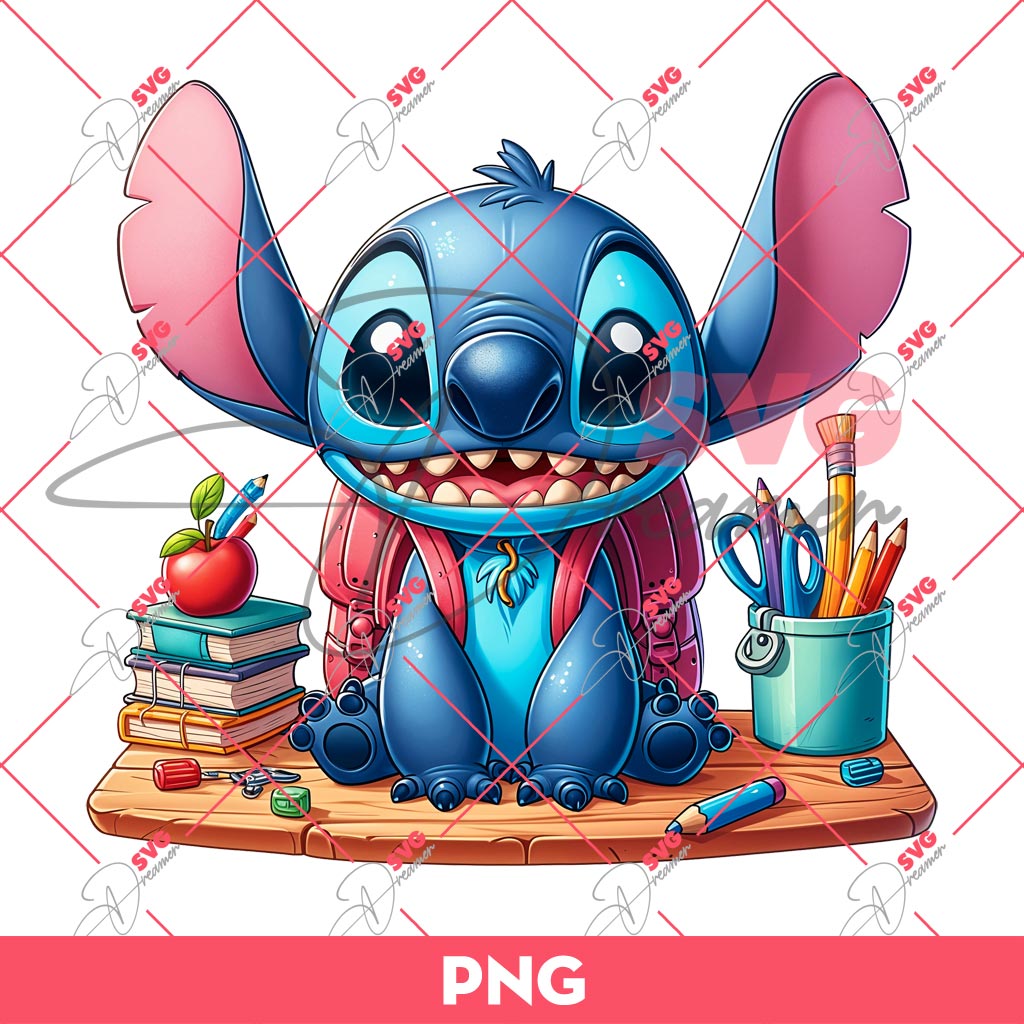 Stitch Back To School PNG, First Day Of School PNG, Teacher School PNG