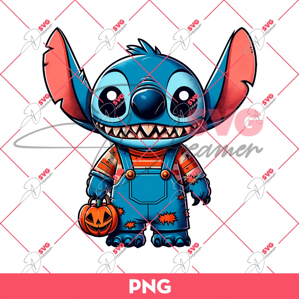 Stitch Chucky Halloween PNG, Stitch Horror Characters PNG, Halloween PNG