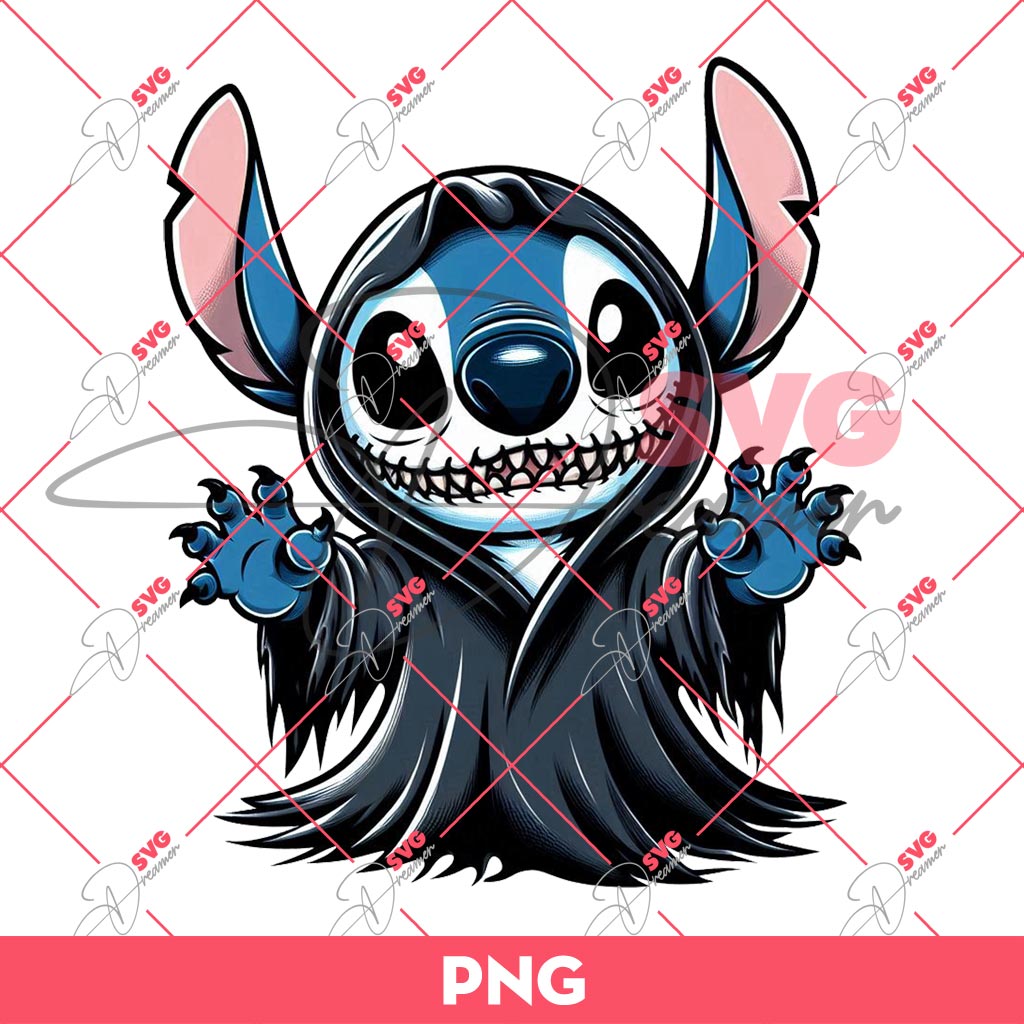 Stitch Ghost PNG, Disney Stitch Halloween PNG, Scary Characters PNG