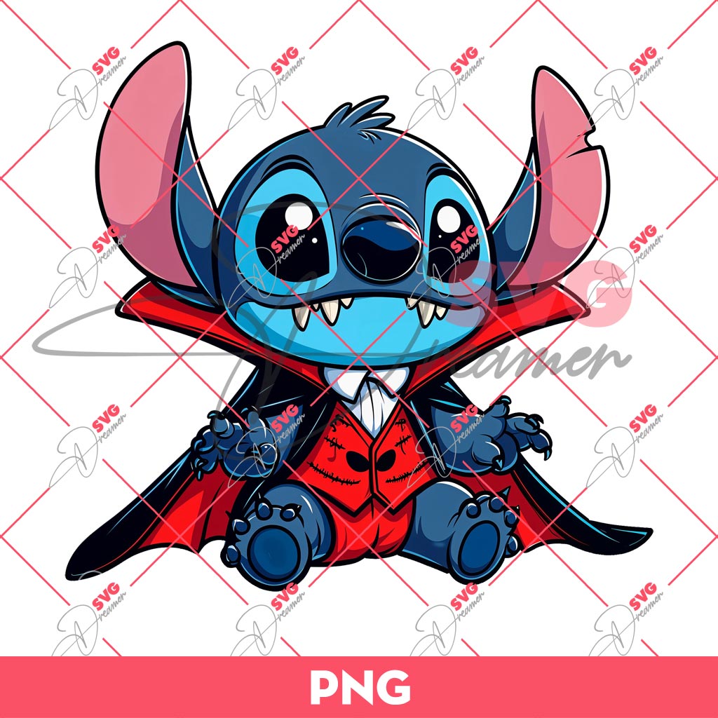 Stitch Vampire PNG, Stitch Halloween PNG